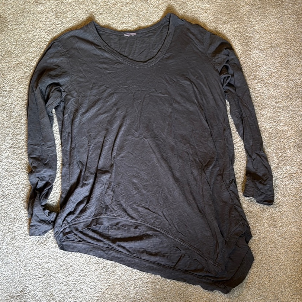 Women's Asymmetric Gray Long Sleeve Top
